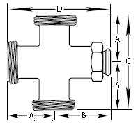 Raccords transversaux à siège biseauté fileté Siège biseauté simple avec écrou hexagonal wellgreen