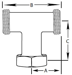 Raccords en T à siège biseauté fileté - Branche avec écrou hexagonal