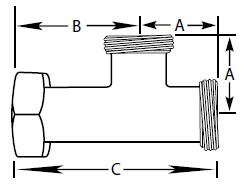 Threaded Bevel Seat Tee Fittings - Plain end with Hex Nut Run