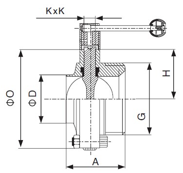 3A Welded x Threaded Butterfly Valve