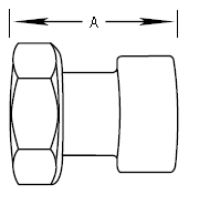 Asiento biselado liso con tuerca hexagonal x adaptador NPT hembra