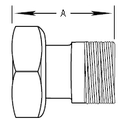 Siège à biseau lisse avec écrou hexagonal x Raccords adaptateurs NPT mâles