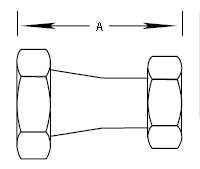 Asiento cónico liso x asiento cónico liso Reductor concéntrico con tuerca hexagonal