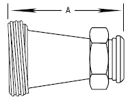 Asiento cónico roscado x Asiento cónico liso Reductor concéntrico con tuerca hexagonal