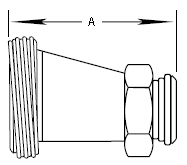 Asiento cónico roscado x Asiento cónico liso Reductor excéntrico con tuerca hexagonal