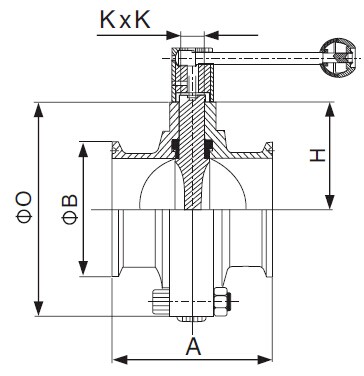 DIN Clamped Butterfly Valve