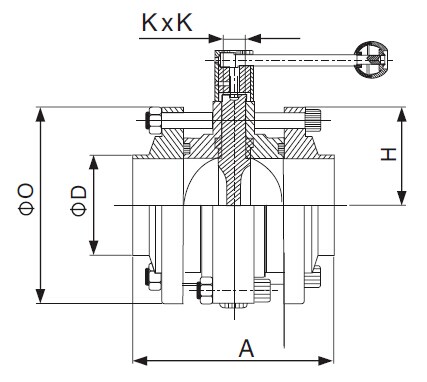 SMS Three-piece Butterfly Valve