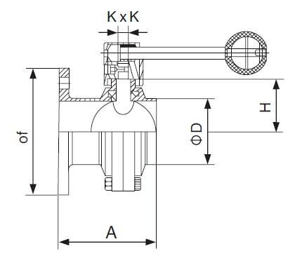 SMS Flanged x threaded Butterfly Valve