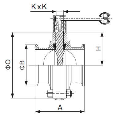 SMS Clamped Butterfly Valve