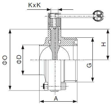 SMS Welded x Threaded Butterfly Valve