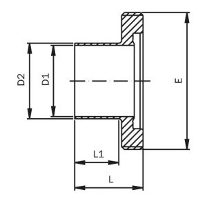 Macho - Uniones asépticas DIN 11864-1 Forma A